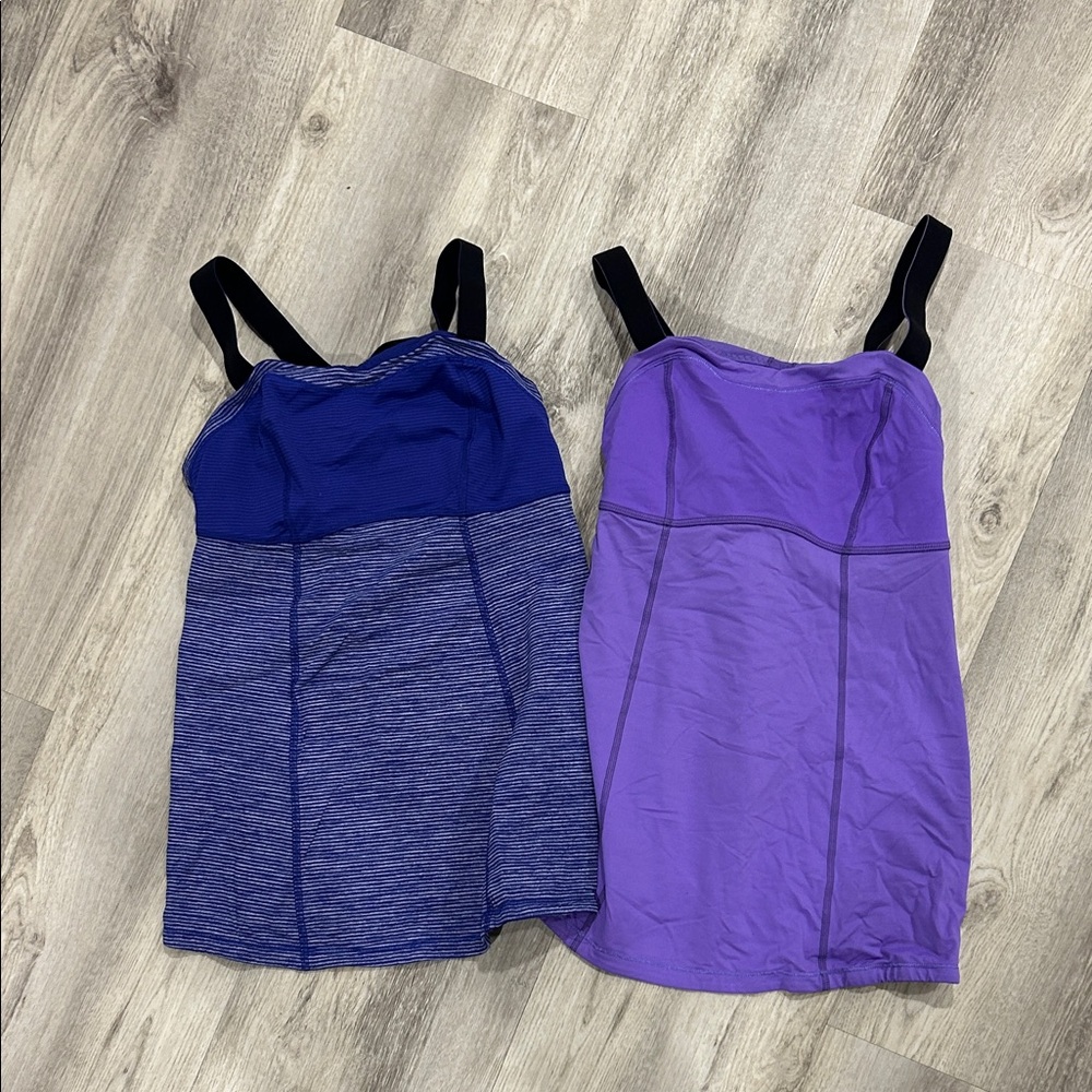 lululemon athletica Blue and Purple Tank Tops